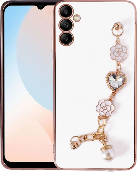 Galaxy A54 Kılıf El Tutamaçlı Kamera Korumalı Mnc Taka Silikon Kapak-Beyaz ürün görseli 1