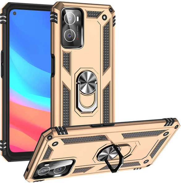 Oppo A76 Kılıf Mnc Vega Kapak-Gold ürün görseli 1