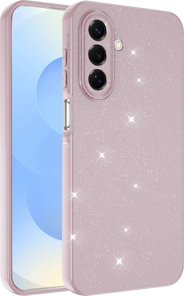 Rengareng Galaxy A17 Kılıf Kamera Korumalı Simli Lüks Zore Koton Kapak - Lila ürün görseli 1