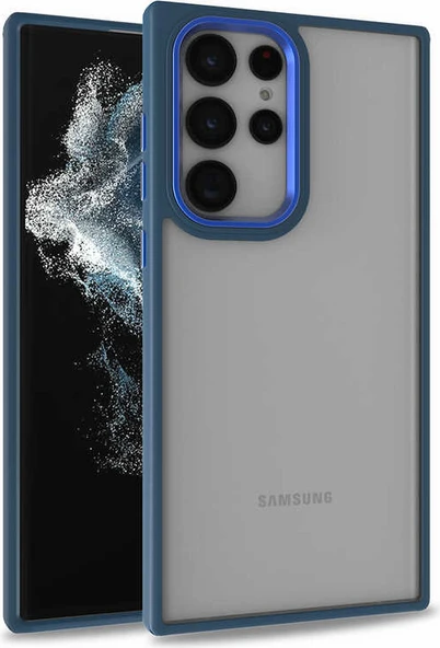 Galaxy S22 Ultra Kılıf Mnc Flora Kapak-Mavi ürün görseli 1