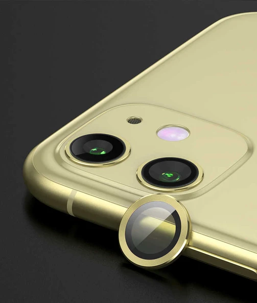iPhone 12 Mini Uyumlu Mnc Cl-01 Kamera Lens Koruyucu-Sarı ürün görseli 1