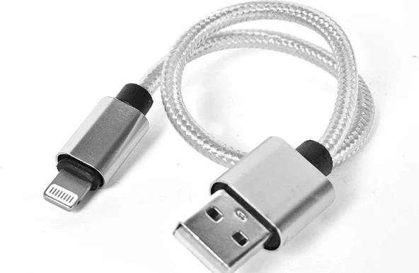 Rengareng Gümüş 30 cm Halat Lightning USB Kablo ürün görseli 1