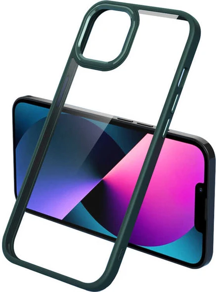 iPhone 12 Pro Max Uyumlu Mnc Krom Kapak-Koyu Yeşil ürün görseli 1