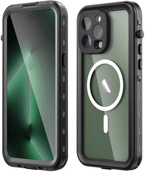 iPhone 14 Pro Max Uyumlu 1-1 Su Geçirmez Kılıf-Siyah ürün görseli 1