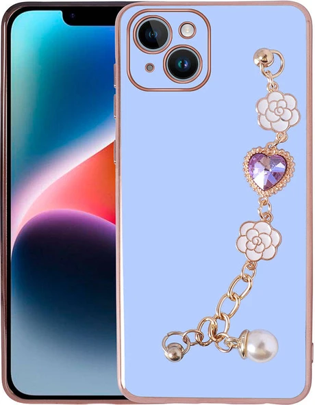 Apple iPhone 15 Plus Kılıf El Tutamaçlı Kamera Korumalı Mnc Taka Silikon Kapak-Mor ürün görseli 1