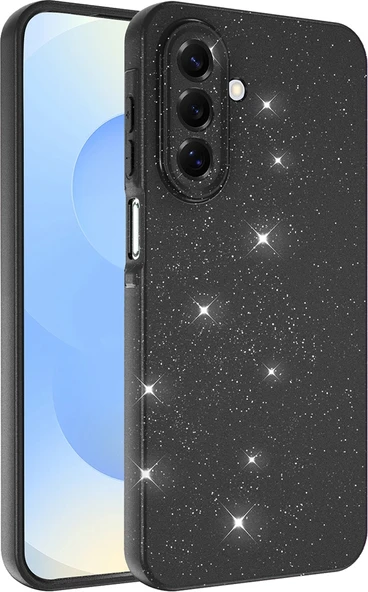 Rengareng Galaxy A17 Kılıf Kamera Korumalı Simli Lüks Zore Koton Kapak - Siyah ürün görseli 1