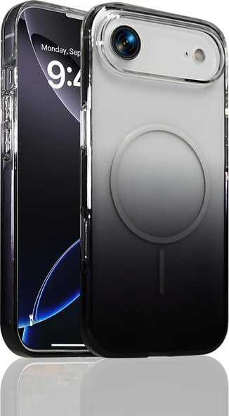 Rengareng iPhone 17 Air Kılıf M-Safe Şarj Özellikli Zore Septik Silikon Kapak - Siyah ürün görseli 1