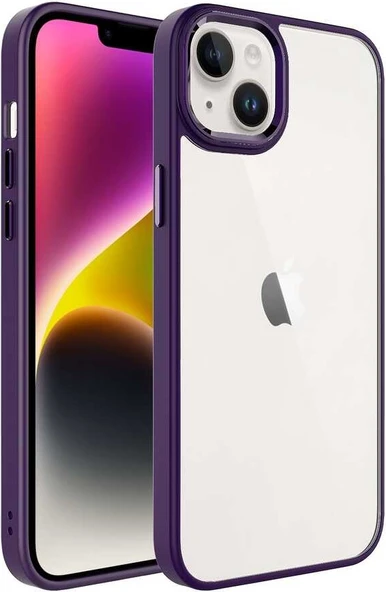 iPhone 14 Plus Uyumlu Mnc Krom Kapak-Derin Mor ürün görseli 1