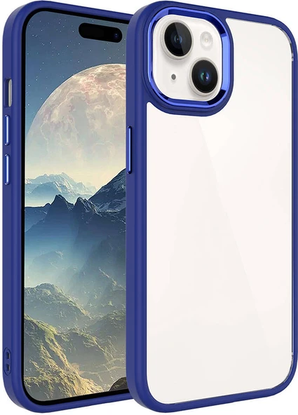 iPhone 15 Uyumlu Mnc Krom Kapak-Lacivert ürün görseli 1