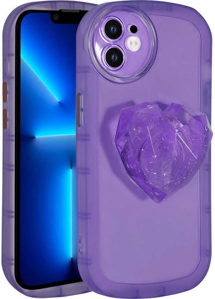 iPhone 12 Uyumlu Kamera Korumalı Pop Soketli Renkli Mnc Ofro Kapak-Mor ürün görseli 1