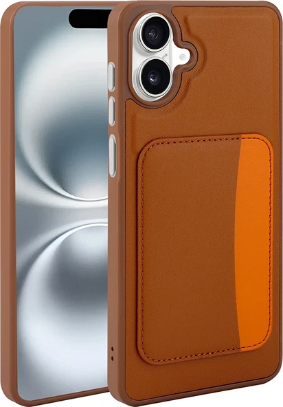 Rengareng Galaxy A07 Kılıf Kartlıklı Zore X-Kart Silikon Kapak - Kahverengi ürün görseli 1