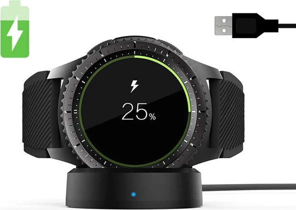 Rengareng Siyah Gear S3 USB Şarj Kablosu ürün görseli 1