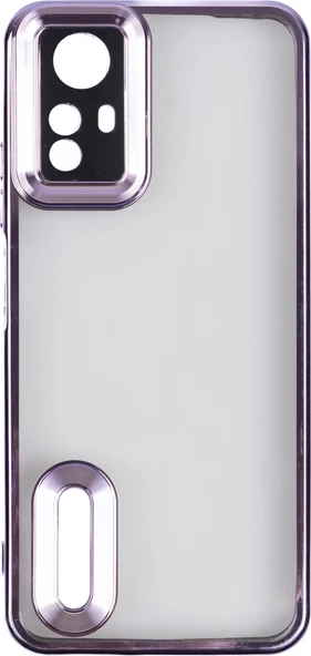 Rengareng Redmi Note 12S Kılıf Kamera Korumalı Logo Gösteren Zore Omega Kapak - Lila ürün görseli 1