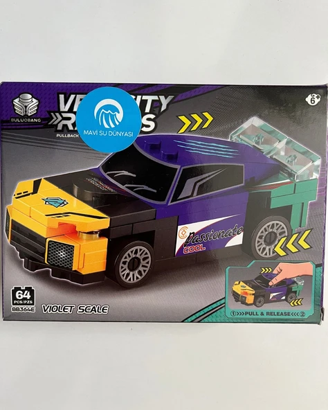 Araba Lego 64 Parça Mor Sarı Renkli ürün görseli 1