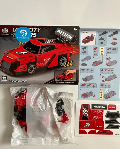 Araba Lego 69 Parça Kırmızı Renkli - Resim 2