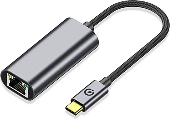 Rengareng Siyah QG04 Type-C To RJ45 Ethernet Dönüştürücü Kablo 1024MBPS 22CM ürün görseli 1