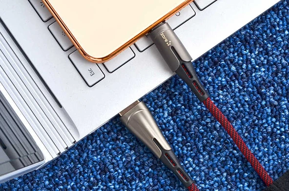Rengareng Siyah Lightning Focus USB Kablo - Resim 2