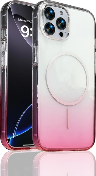 Rengareng iPhone 16 Pro Max Kılıf M-Safe Şarj Özellikli Zore Septik Silikon Kapak - Pembe ürün görseli 1