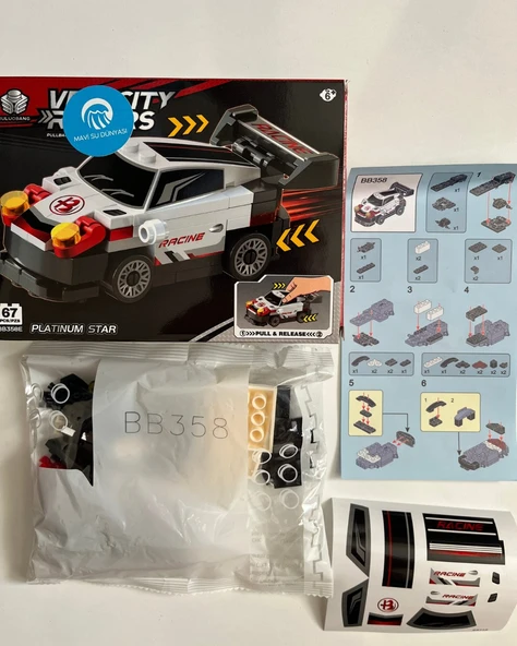 Araba Lego 67 Parça Beyaz Renkli - Resim 2