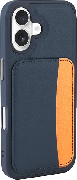 Rengareng iPhone 17 Kılıf Kartlıklı Zore X-Kart Silikon Kapak - Lacivert ürün görseli 1