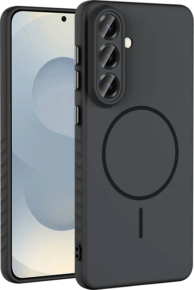 Rengareng Galaxy S26 Plus Kılıf M-Safe Şarj Özellikli Zore Tea Kapak - Siyah ürün görseli 1