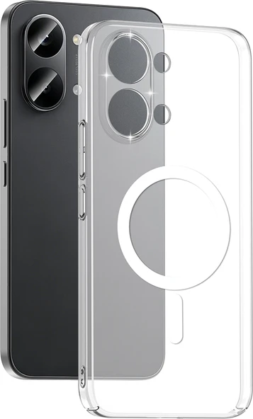 Rengareng Poco X8 Pro Max Kamera Korumalı M-Safe Şarj Özellikli Şeffaf Mnc London Sert Pc Kapak - Şeffaf ürün görseli 1