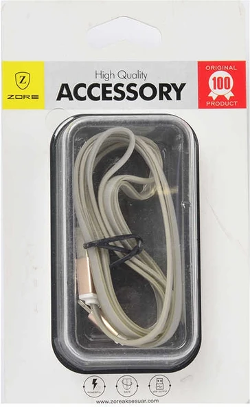 Rengareng Gri High Speed Lightning USB Kablo ürün görseli 1