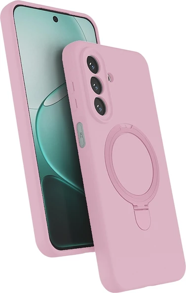 Rengareng Galaxy A27 Kılıf M-Safe Şarj Özellikli Standlı Zore Samara Kapak - Pembe ürün görseli 1