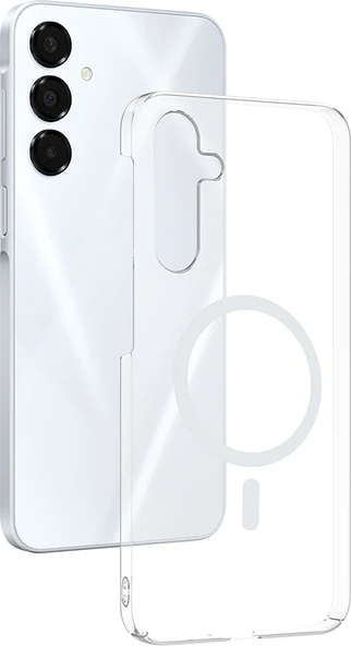 Rengareng Galaxy A16 Kamera Korumalı M-Safe Şarj Özellikli Şeffaf Zore London Silikon Kapak - Şeffaf ürün görseli 1
