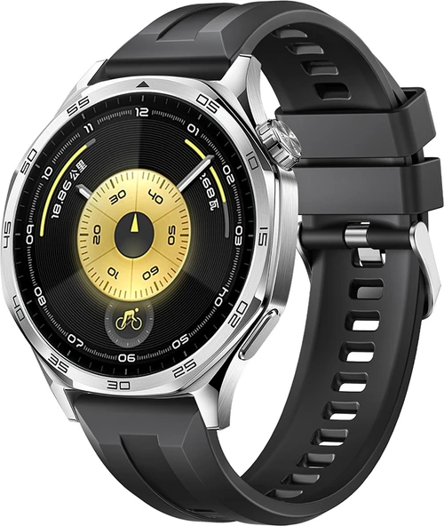 Rengareng Huawei Gt4 46MM Zore KRD-148 22MM Silikon Kordon - Siyah ürün görseli 1