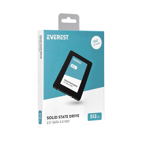 EVEREST ES512A 2.5" 512GB 550/460MB/s SATA 3D NAND SSD Disk ürün görseli 1