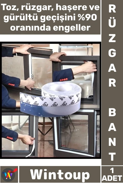 #Bant Isı Yalıtım Ses İzolasyon Pencere Kapı Eşik Sızdırmazlık Fitili 5 Metre Şık Rüzgar Kesici Bant ürün görseli 1