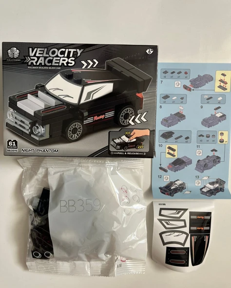 Araba Lego 61 Parça Siyah Renkli - Resim 2