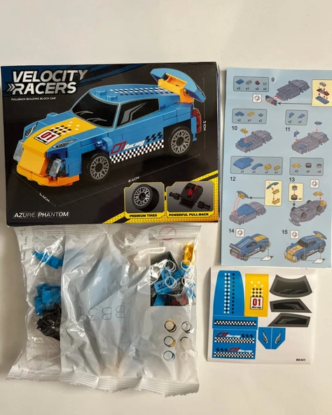 Araba Lego 63 Parça Mavili Sarılı Renkli - Resim 2
