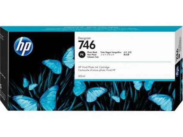 HP 746 Photo Black Fotoğraf Siyah 300 Ml Plotter Kartuşu P2V82A ürün görseli 1