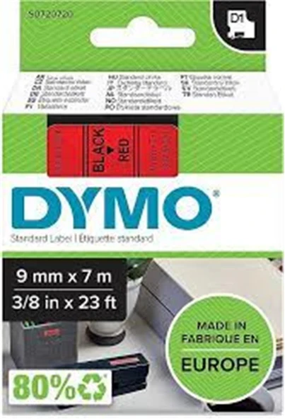 DYMO S0720720 D1 Yedek Şerit 9 mmx7mt Kırmızı-Siyah 40917 ürün görseli 1