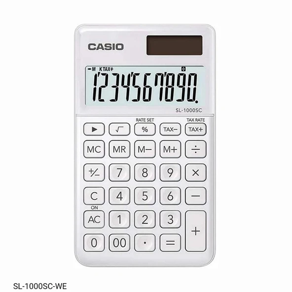 Casio SL-1000SC-WE Cep Tipi 10 Hane Beyaz Hesap Makinesi ürün görseli 1
