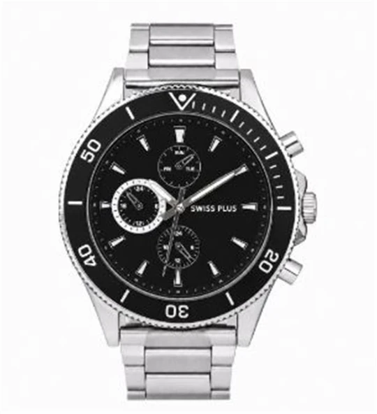 Swiss Plus Man Watch Basic Seri Model-10 ST3516AGS Lüx Black-Silver(Kol Saati) ürün görseli 1