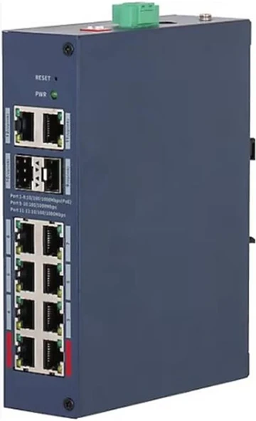 Dahua CHS4212-8GT-110 8 Port Gigabit PoE 110W 2 Port Uplink 2 Port SFP Cloud Yönetilebilir Switch ürün görseli 1