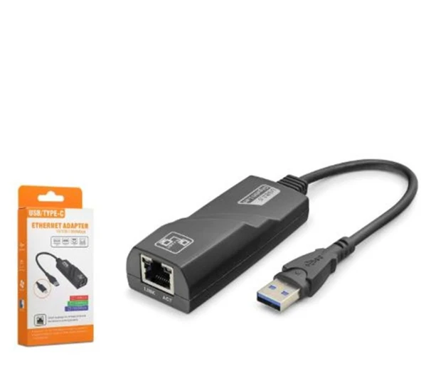 HADRON HDX7867 USB 3.0 Ethernet Adaptör Gigabit Siyah ürün görseli 1