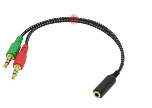 Frisby FA-6624AC 2x3.5mm Stereo Erkek - 4 Pin 3.5mm Stereo Dişi Y Kablo ürün görseli 1