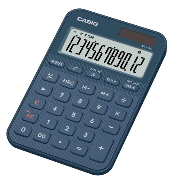 Casio MS-20YC-NY 12 Hane Lacivert Masa Üstü Hesap Makinesi ürün görseli 1