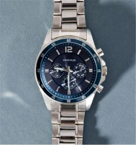Swiss Plus Man Watch Basic Seri Model-8 ST3516AGS Lüx Blue-Silver(Kol Saati) ürün görseli 1