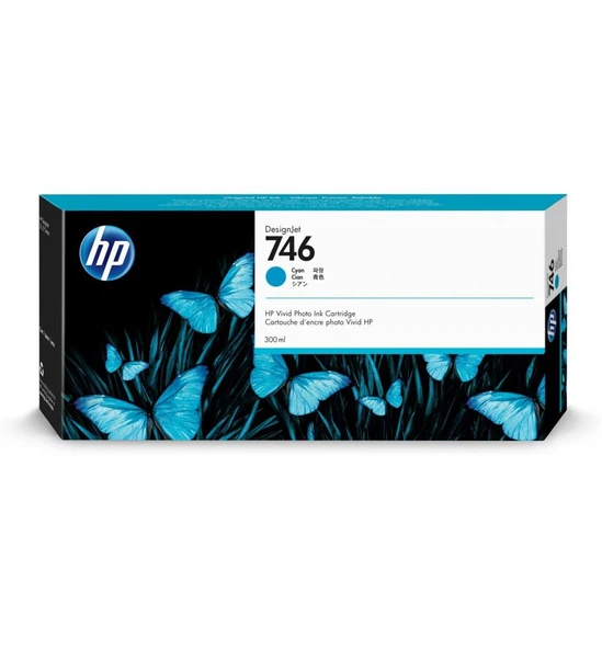 HP 746 Cyan Mavi 300 Ml Plotter Kartuşu P2V80A ürün görseli 1