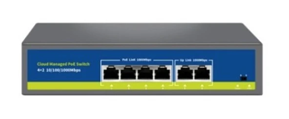 Nova NVC-S21-4GP2G 4 Port 2 Uplink Full Gigabit Cloud Poe Switch ürün görseli 1
