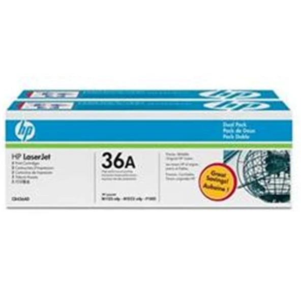 HP 36A Black Siyah Çiftli 2.000 Sayfa Toner CB436AD ürün görseli 1