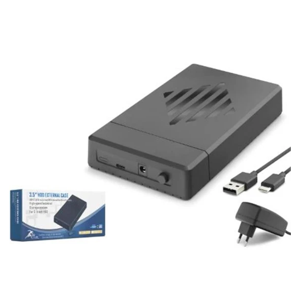 HADRON HDX1795 3.5 İnç SATA HDD Harici Disk Kutusu USB 3.0 Type-C - Siyah ürün görseli 1