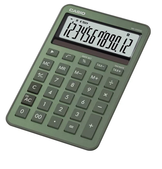 Casio MS-200DQ-GN 12 Hane Puslu Yeşil Üstü Hesap Makinesi ürün görseli 1