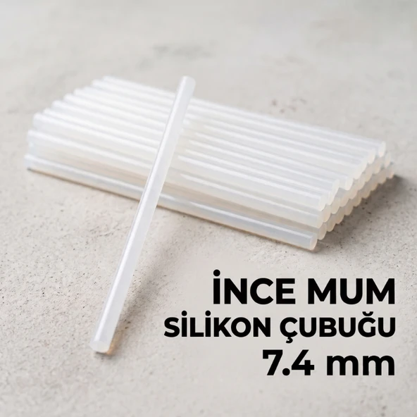İnce Mum Silikon Çubuğu - 7.4 mm Şeffaf - 1 Kilogram ürün görseli 1