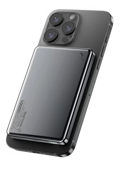 Newface PW560 10.000 mAh Dijital Göstergeli 20W Type-C ve 15W Kablosuz Şarj PD Hızlı Şarj Magsafe Powerbank - Titanyum ürün görseli 1